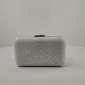 LULUS Elegant White Beaded Clutch